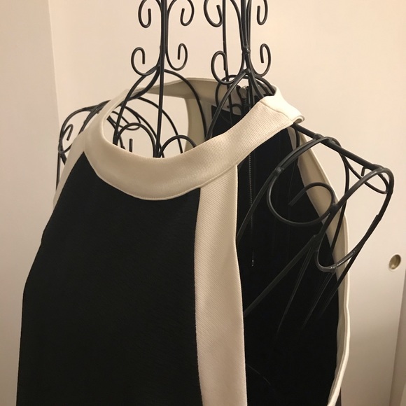 NWOT A-silhouette Elegant Fun sleeveless cocktail Dress in black and white - Picture 2 of 7